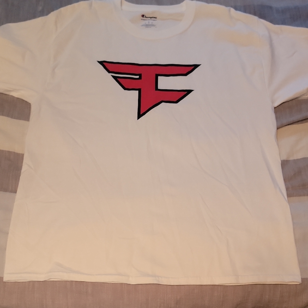 Champion White Tee with Red Logo